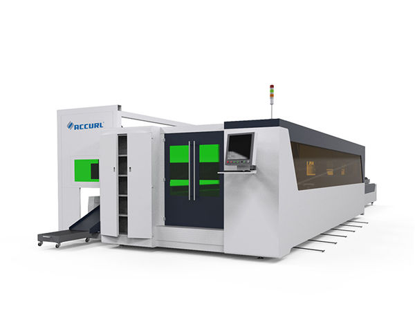 metallrör och plattfiber höghastighets laser skärmaskin 1500w med roterande enhet